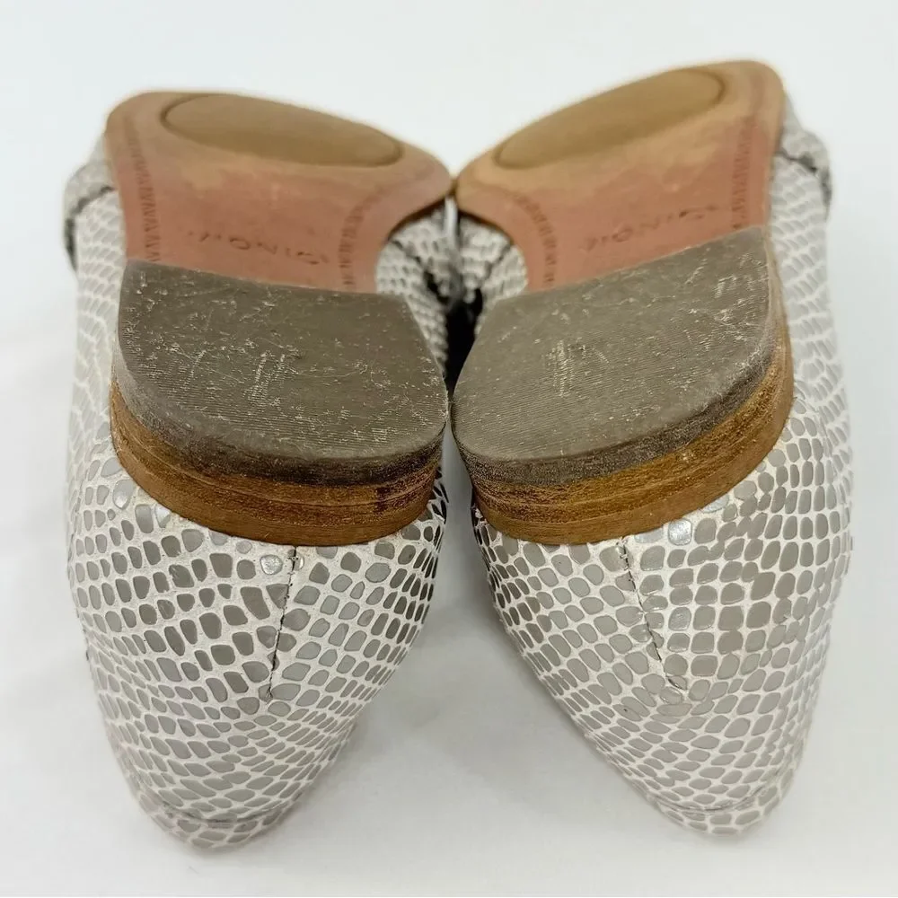 Vionic ZANA Gray Tan Lizard Print Slip On Orthotic Loafer Flats